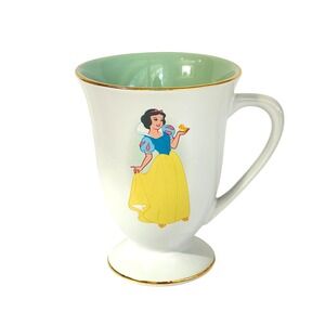 Disney Store Snow White Some Day My Prince Will Come Gold Trim Pedestal Mug 5in